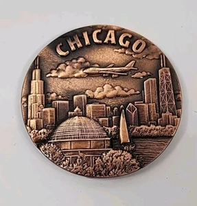 Chicago Skyline City Night View Metal Fridge Magnet R19 - Picture 1 of 3