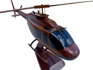 Modelo de helicóptero de escritorio Bell 206 Jetranger madera de caoba - Imagen 1 de 8