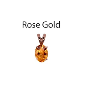 Citrine Oval 8x6, 1.01 Carat Solitaire Pendant In 14k Rose Gold (54139) - Picture 1 of 5