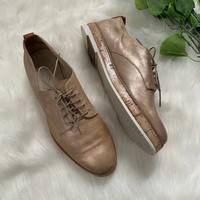 rose gold platform oxfords
