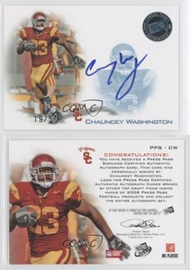 2008 Press Pass Signings Blue /50 Chauncey Washington #PPS-CW Rookie Auto RC