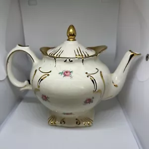 Antique Price Kensington Elegant Teapot # 3321 England GOLD Floral Rose 6 1/2" - Picture 1 of 9