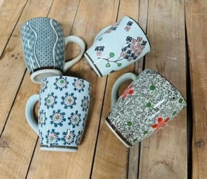 Set of 4 Mugs Tea Coffee Cups Kitchenware Mug Premium Quality Multicolour 400ml - Picture 1 of 5