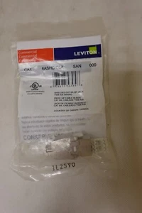 LEVITON 6ASHD-S6A UNIVERSAL CAT6A SHIELDED FIELD JACK T568 A/B, TOOL-FREE - Picture 1 of 12