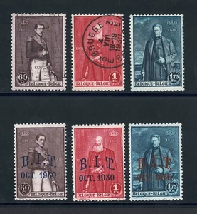  Belgium 1930 portraits kings used set + set never used with overprinted B.I.T - Picture 1 of 2