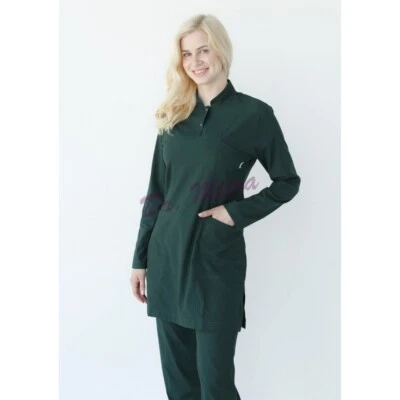 Exfoliante de brazo largo, collar empinado, juego de exfoliantes verdes, uniforme de hospital, exfoliantes modestos, Foto 1 de 4