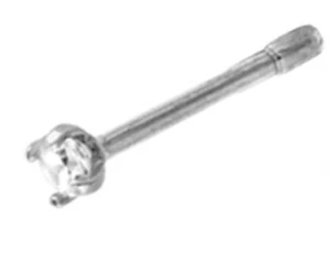 Nose Bone Ring Round Clear 2mm Pronged Gem 20 Gauge 1/4" Steel * - Picture 1 of 3