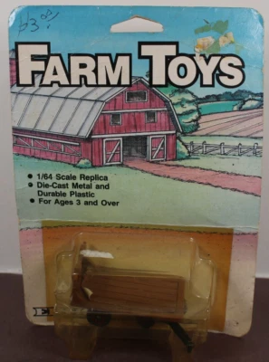Remolque de colección ERTL Farm Toys 1/64 marrón plataforma heno vagón 1987 LQQK Foto 1 de 4