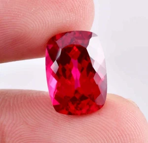 8x10 MM Natural Mozambique Blood Red Ruby Cushion Cut Loose Gemstone Certified - Picture 1 of 6