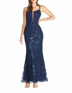 Vestido de noche para mujer The Population Mara de encaje y lentejuelas azul marino XXL precio de venta sugerido por el fabricante $326 - Imagen 1 de 3