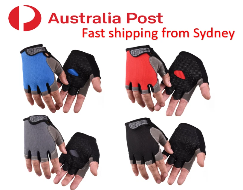 Cycling Bicycle Half Finger Bike Gloves Unisex Anti Slip Padded Hiking Glove AU - image 1 of 4