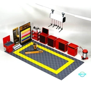 Diorama 1/18 Garage Car Wash Prop Model Set Repair Tools Display Model Accessory - Picture 1 of 7