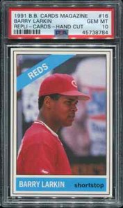 PSA 10 GEM MINT 1991 BB CARDS MAGAZINE REPLI-CARDS BARRY LARKIN #16 REDS B215