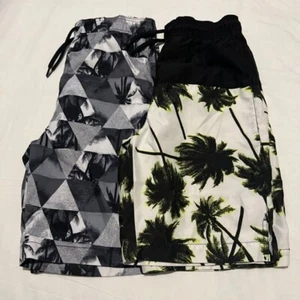 Lote de 2 baúles de natación The Childrens Place palmera tropical para niños talla XL 14 en excelente estado - Imagen 1 de 7