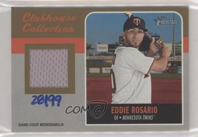 2019 Topps Heritage Clubhouse Collection Relics Gold /99 Eddie Rosario #CCR-ER - Image 1 of 2
