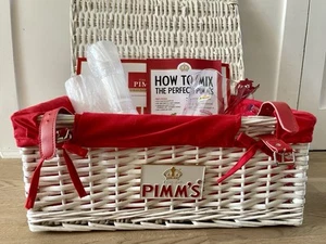 Pimms Wicker Hamper Basket Jug Stirrers Cups Wimbledon Summer Picnic - Picture 1 of 8