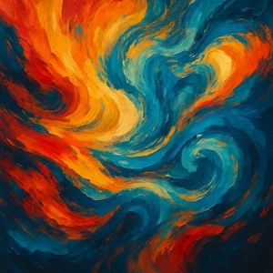 #206 Abstract 10”x10” Gallery Wrapped Canvas. Ready To Hang. - Picture 1 of 3