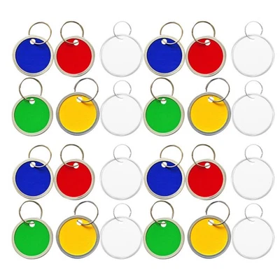  100pcs Blank Key Tags: Round Aluminum Keychain Tags - 31MM/ 1.22" Writable - Image 1 of 4