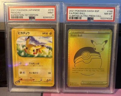 Pikachu 016/128 Base Expansion Pack Regular (Japanese) COMES WITH POKEBALL PSA!! - Image 1 of 4