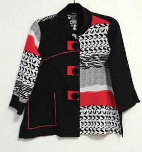 Ali Miles Wearable Art Jacke/Bluse leichte Knöpfe Mandarinkragen Gr. PS - Bild 1 von 8