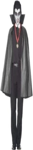 Smiffys PVC Vampire Cape, Black - Picture 1 of 1