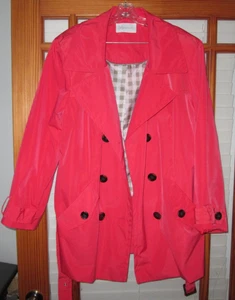 Relativity Double Breasted Raincoat Women's 2X Lined Coral Belt - Picture 1 of 9