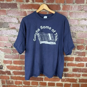 Vintage Christian Shirt Mens 2XL Blue Getcha Some of This Bible Religious Funny - Picture 1 of 5