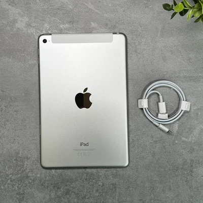 Apple iPad Mini 4 128GB (WiFi + Cellular) Silver (Unlocked) Very Good (Grade A) - Image 1 of 4