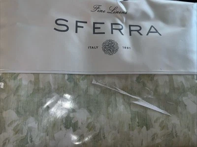 Sferra King Duvet Cover Pittore Long Staple Cotton Sateen Willow New - Image 1 of 3