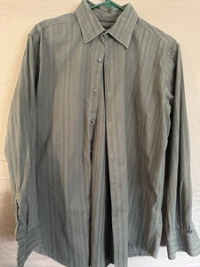 JF J. Ferrar Gray Slim Fit Long Sleeve Button Up Cotton Shirt Mens Large - Picture 1 of 3