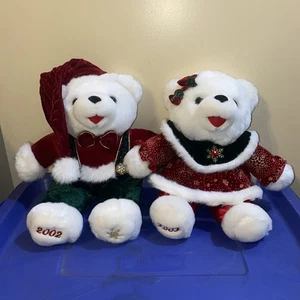 Dan Dee Collectors Choice 2002 2003 Boy & Girl Set Christmas Bear Plush 13" - Picture 1 of 3