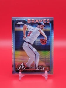 2024 Topps Chrome Chris Sale #144 Prism Refractor Atlanta Braves - Picture 1 of 2