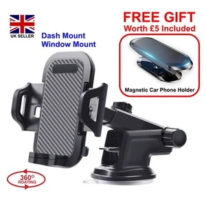 Universal Car Phone Holder 360 Rotation Windscreen / Dashboard Suction Mount - Picture 1 of 15