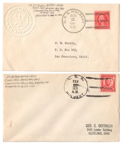 USS HULBERT DD-342 • 1931 Navy Naval Covers • Ship Cancels + Embossed Imprint - Picture 1 of 1
