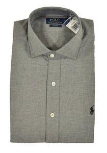 Camisa de vestir Polo Ralph Lauren gris brezo calce ajustado algodón XXL nueva - Imagen 1 de 2
