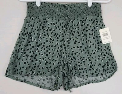 Pantalones Cortos Retrology Para Mujer Verde/Negro Abstracto Estampado de Lunares Rayón Talla S Nuevos con Etiquetas  Foto 1 de 4