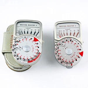 Lot of 2 Weston Master V Model 748 Light Exposure Meters - Parts/Repair - Picture 1 of 2