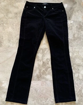 Calça White House Black Market Feel Beautiful 6R NOIR veludo preto perna fina - Imagem 1 de 4