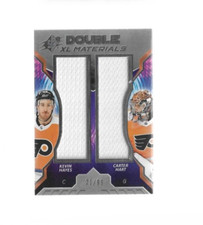 2020-21 SPx Double XL Duos Materials #d 27/99 Kevin Hayes Carter Hart jersey