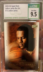 LEBRON JAMES Rookie 2003-04 UPPER DECK BOX SET CGC 9.5 GEM MINT Beckett #13 - Picture 1 of 3