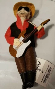  Adorno de árbol o automóvil Hank Williams Jr de fieltro de lana cosido a mano coleccionable  - Imagen 1 de 3