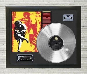 Guns N Roses Enmarcado Madera Negra Leyendas de la Música Platino Pantalla de Disco LP - Imagen 1 de 4