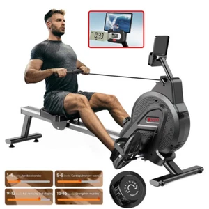 Magnetic Rowing Machine Rower Adjustable Fitness w/LCD Digital Monitor 16 Levels - Picture 1 of 10