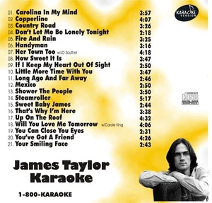 CUSTOM KARAOKE JAMES TAYLOR 21 GREAT SONG cdg CD+G HARD-TO-FIND ANTHOLOGY MORE - Picture 1 of 2
