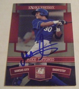 MIKE ANTONIO signed ROYALS 2010 Donruss Elite baseball card AUTO Autographed #28
