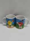 New ListingSet Of 2 M&M’S Candy Blue Red Yellow Green Golf Football Coffee Tea Mug Cup
