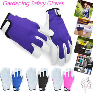 Ladies / Mens Leather Gardening Gloves Thorn Proof Garden work gloves
