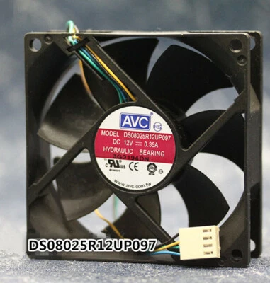 AVC 8025 12V 0.35A 8CM DS08025R12UP097 4Wire Temperature Controlled CPU Case Fan - Image 1 of 2