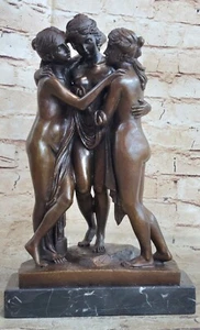 Große drei Grazen Bronzeskulptur Statue von Canova 13 Pfund Figur Dekor Akt - Bild 1 von 10