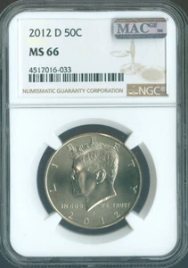 2012 D KENNEDY HALF DOLLAR NGC MS66 MAC SPOTLESS  . - Picture 1 of 2